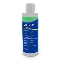 Differin Witch Hazel Toner bottle showcasing pore-minimizing formula for clear skin prep.
