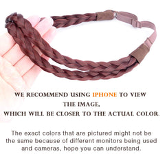 Close-up of burgundy DIGUAN headband braid for seamless color blending.