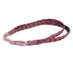 DIGUAN burgundy headband hairpiece with soft texture and comfortable wear.
