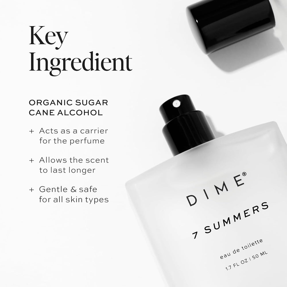 DIME 7 Summers base notes image featuring amber woods and musk for warmth.
