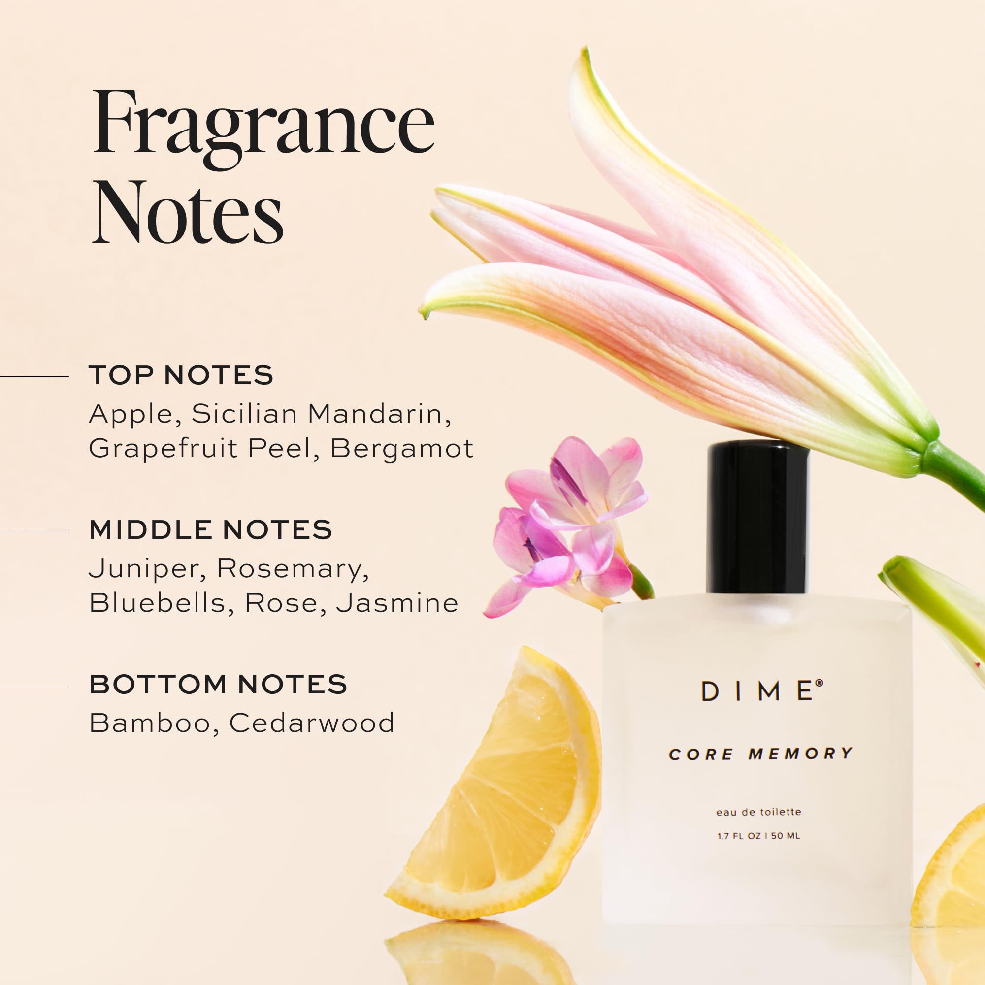 DIME Core Memory Perfume pour captures a fresh, uplifting moment