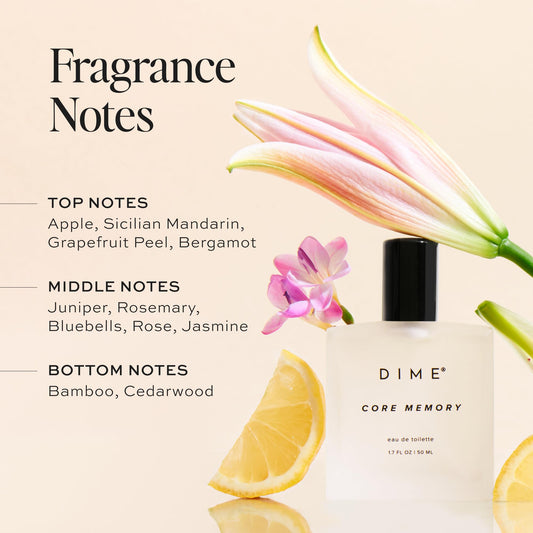 DIME Core Memory Perfume pour captures a fresh, uplifting moment