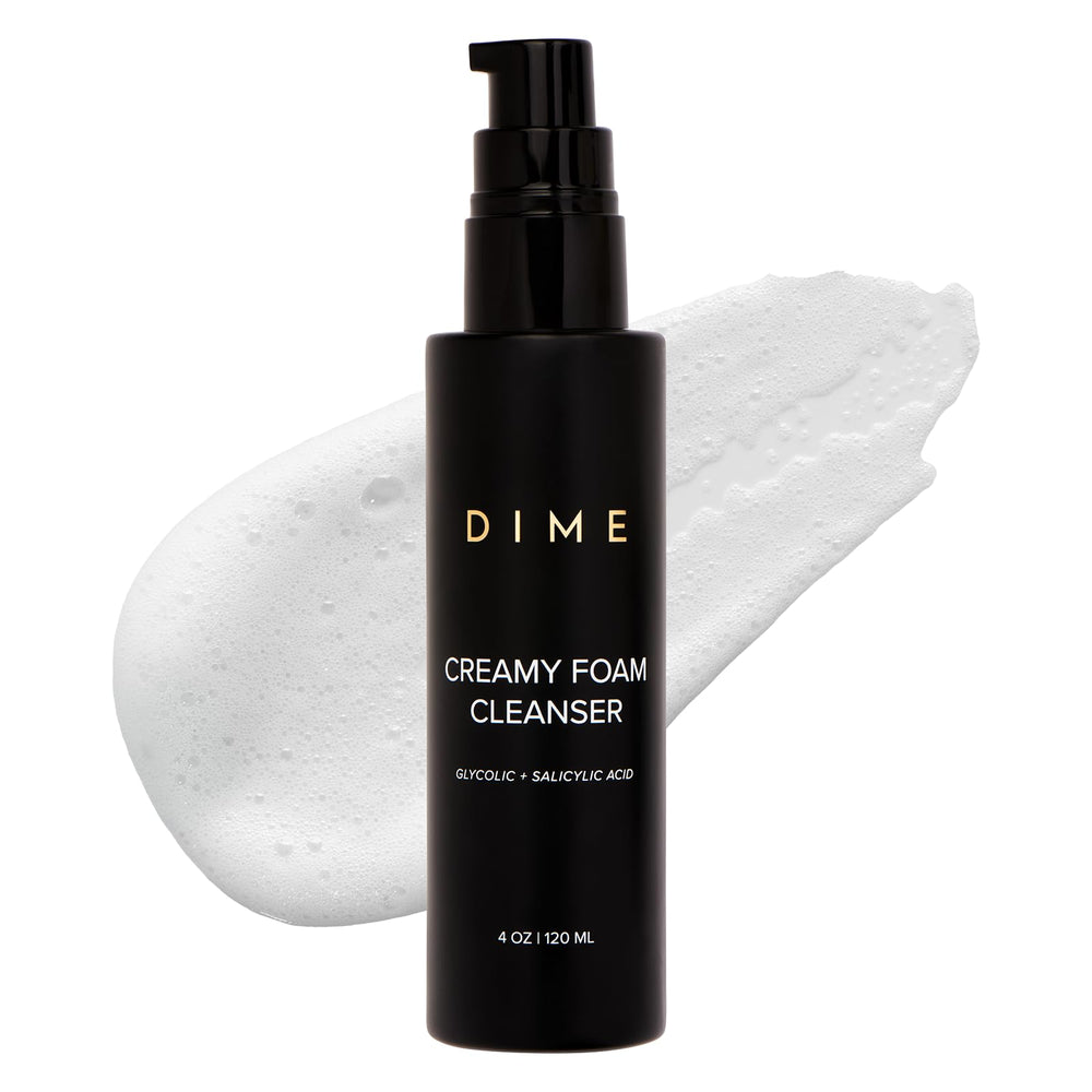 DIME Beauty Creamy Foam Cleanser bottle close-up for daily use
