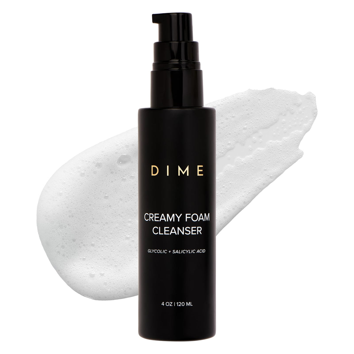 DIME Beauty Creamy Foam Cleanser bottle close-up for daily use