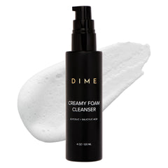 DIME Beauty Creamy Foam Cleanser bottle close-up for daily use