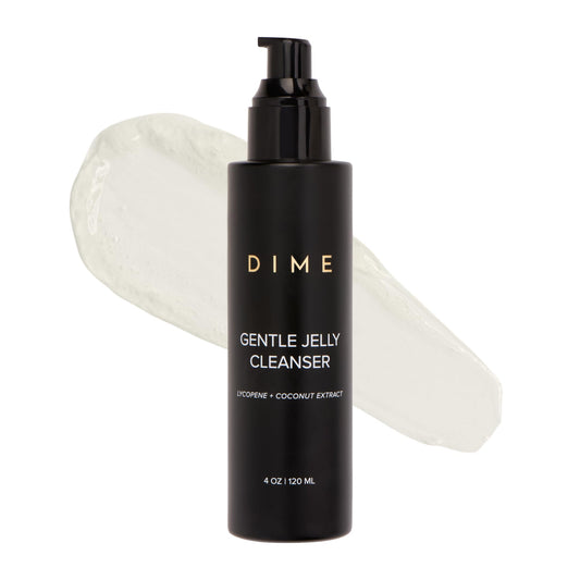 DIME Beauty Gentle Jelly Cleanser texture close-up showing non-foaming formula suited for sensitive skin.