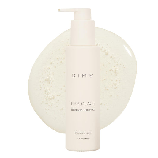 DIME Beauty Glaze bottle shows non-greasy hydration for skin