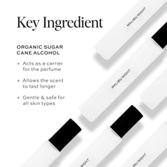 Full Malibu Night bottle on a sunlit surface evokes tropical warmth.