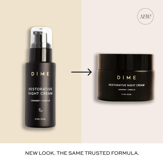 DIME Restorative Night Cream closeup texture showing creamy consistency