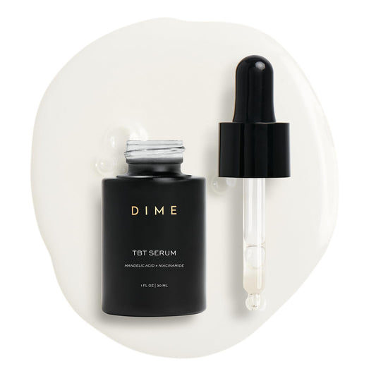 DIME Beauty TBT Serum bottle close-up highlighting a hydrating formula