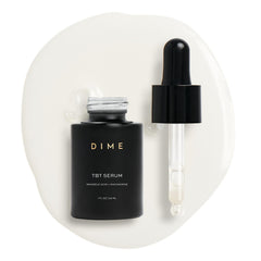 DIME Beauty TBT Serum bottle close-up highlighting a hydrating formula