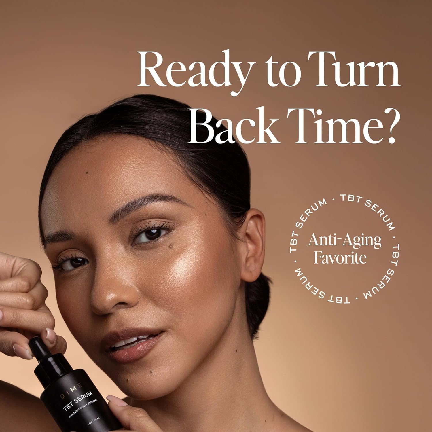 DIME Beauty TBT Serum packaging details showcasing eco-friendly materials