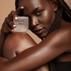DIME Beauty Tuesday Date Night Perfume middle notes with violet and leather for a cozy vibe.