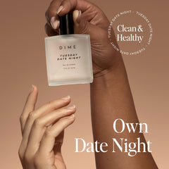DIME Beauty Tuesday Date Night Perfume packaging highlighting vegan, clean fragrance in the USA.