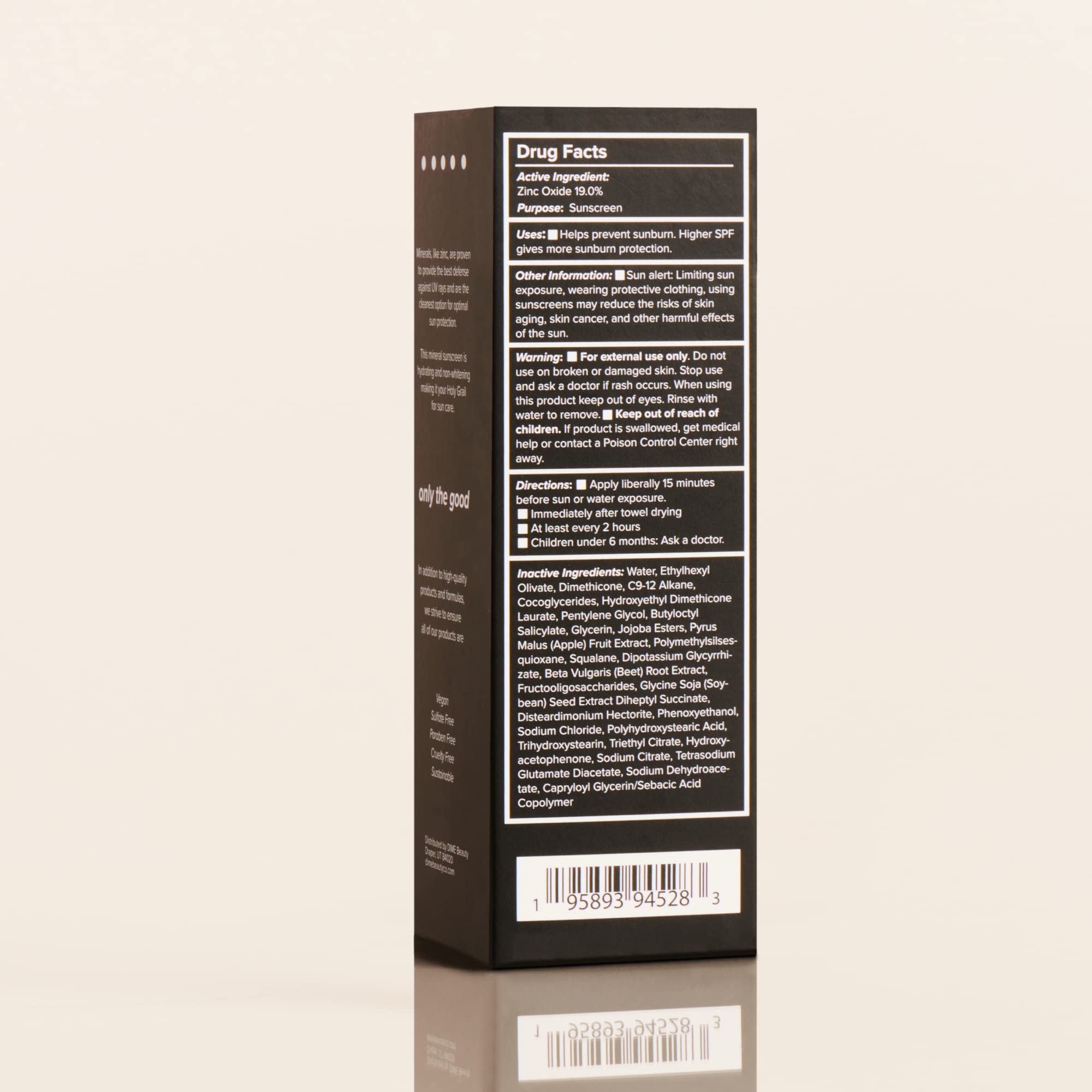 DIME Wonderscreen SPF 30 blocks UVA/UVB with lightweight feel.
