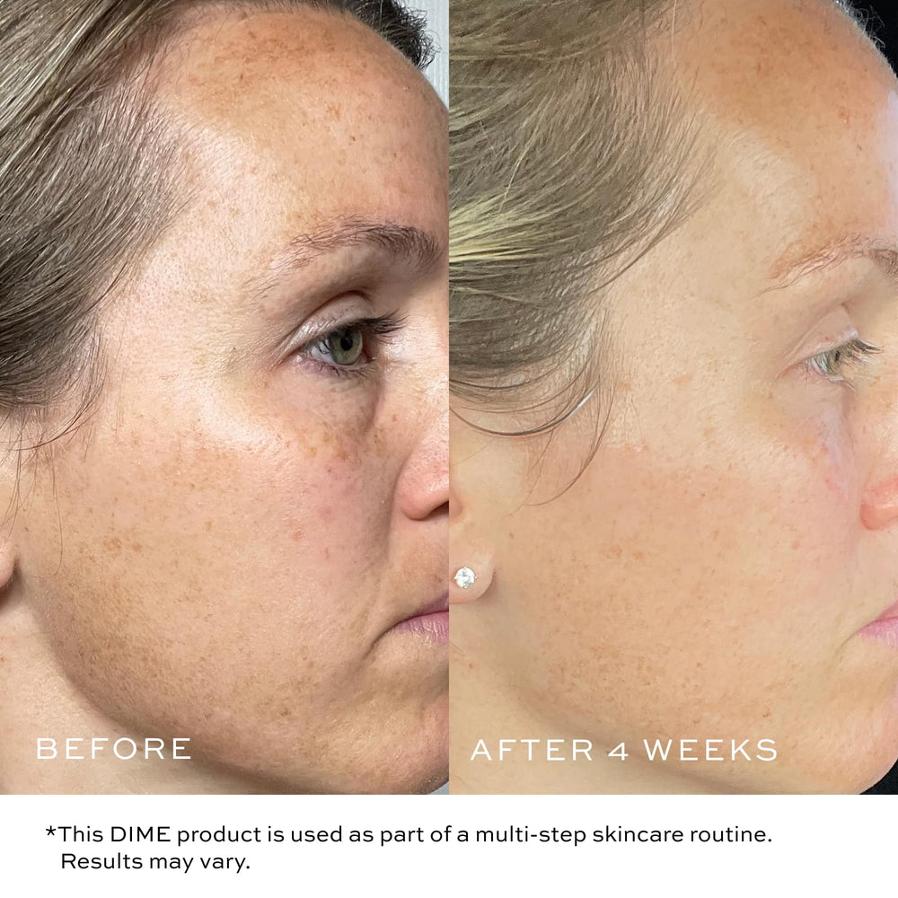 DIME TBT Cream on shelf highlights vegan and cruelty-free skincare.