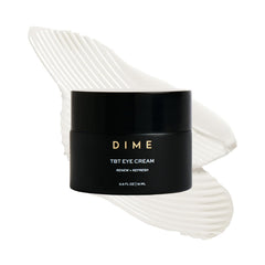 DIME TBT Eye Cream AM PM routine visual suggesting versatile use.