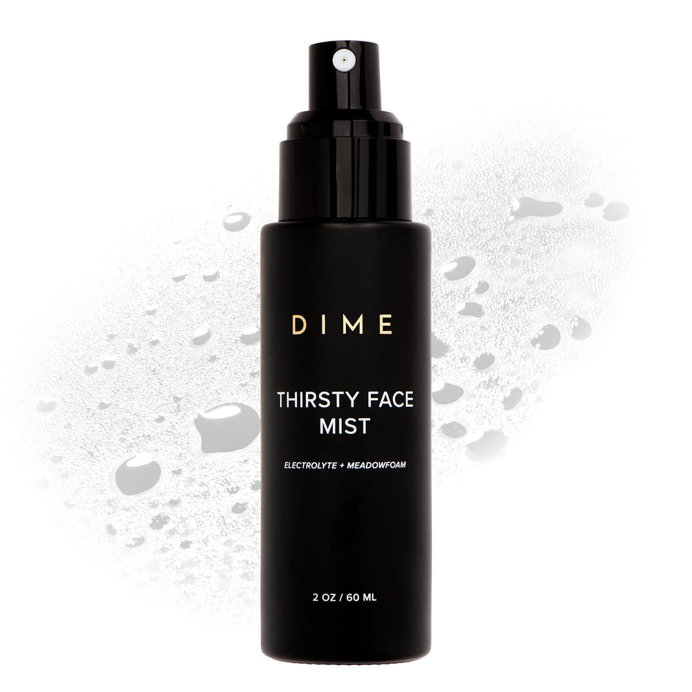 DIME Beauty Thirsty Face Mist bottle-front for compact on-the-go hydration