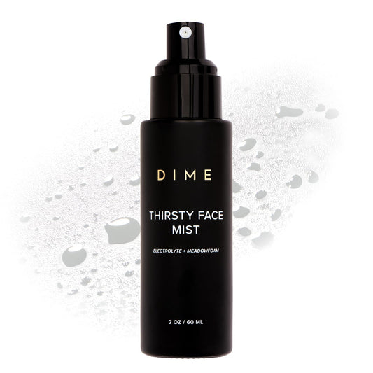 DIME Beauty Thirsty Face Mist bottle-front for compact on-the-go hydration
