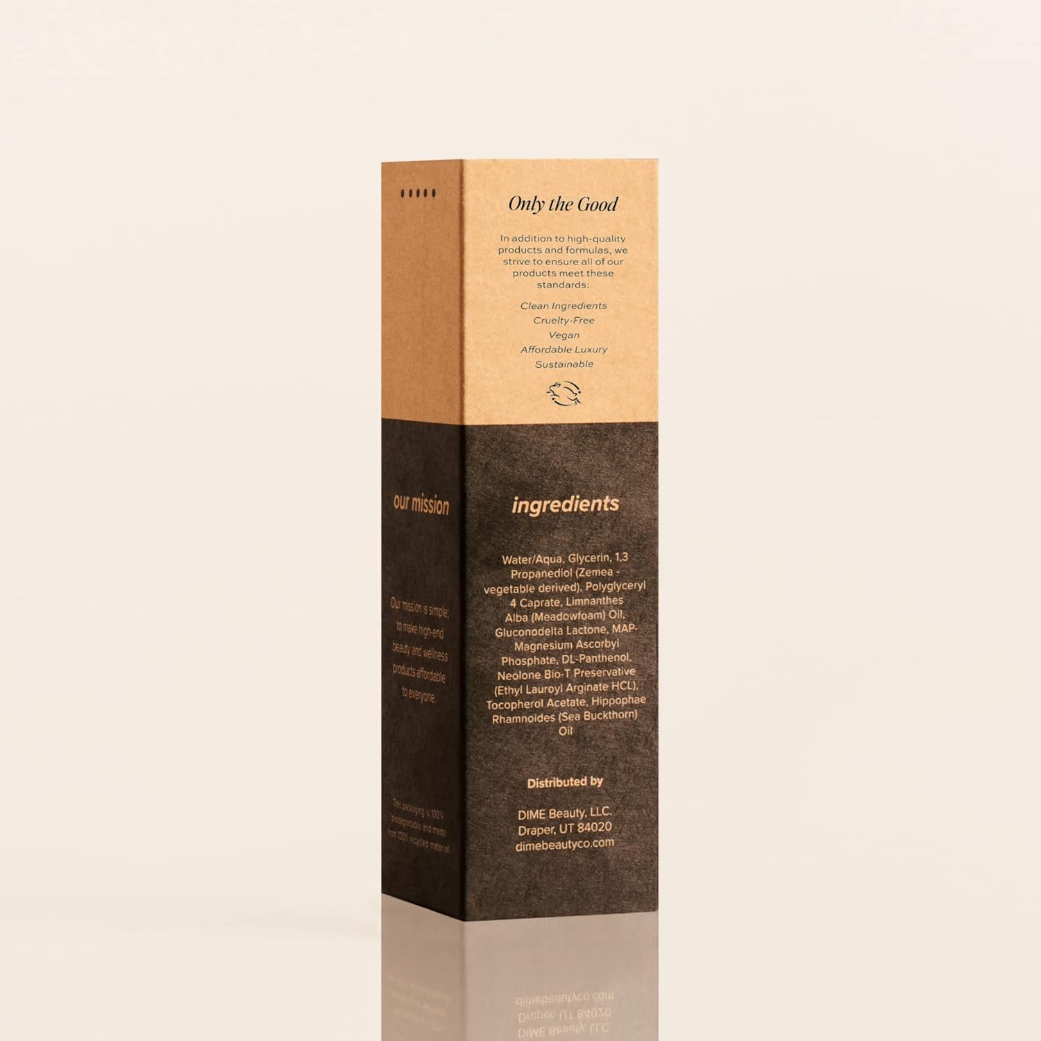 DIME Thirsty Face Mist vegan cruelty-free logo signals clean beauty