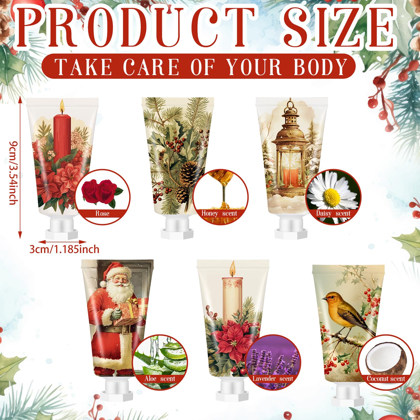 Dimsile Christmas mini lotion with lavender pattern for calm hands