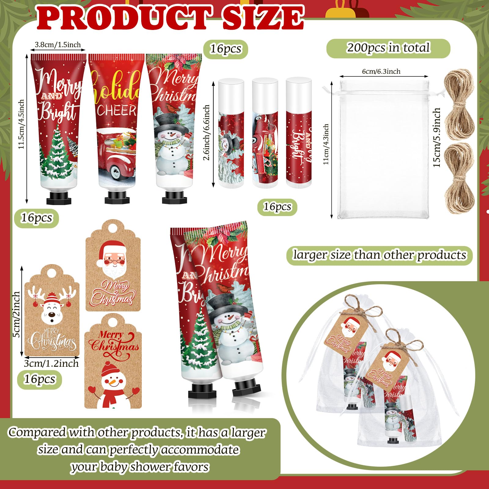 Dimsile jute ropes for tying presents and securing bags.