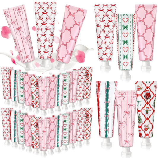 Dimsile pink bow hand cream cake scent for smooth hands on the go.