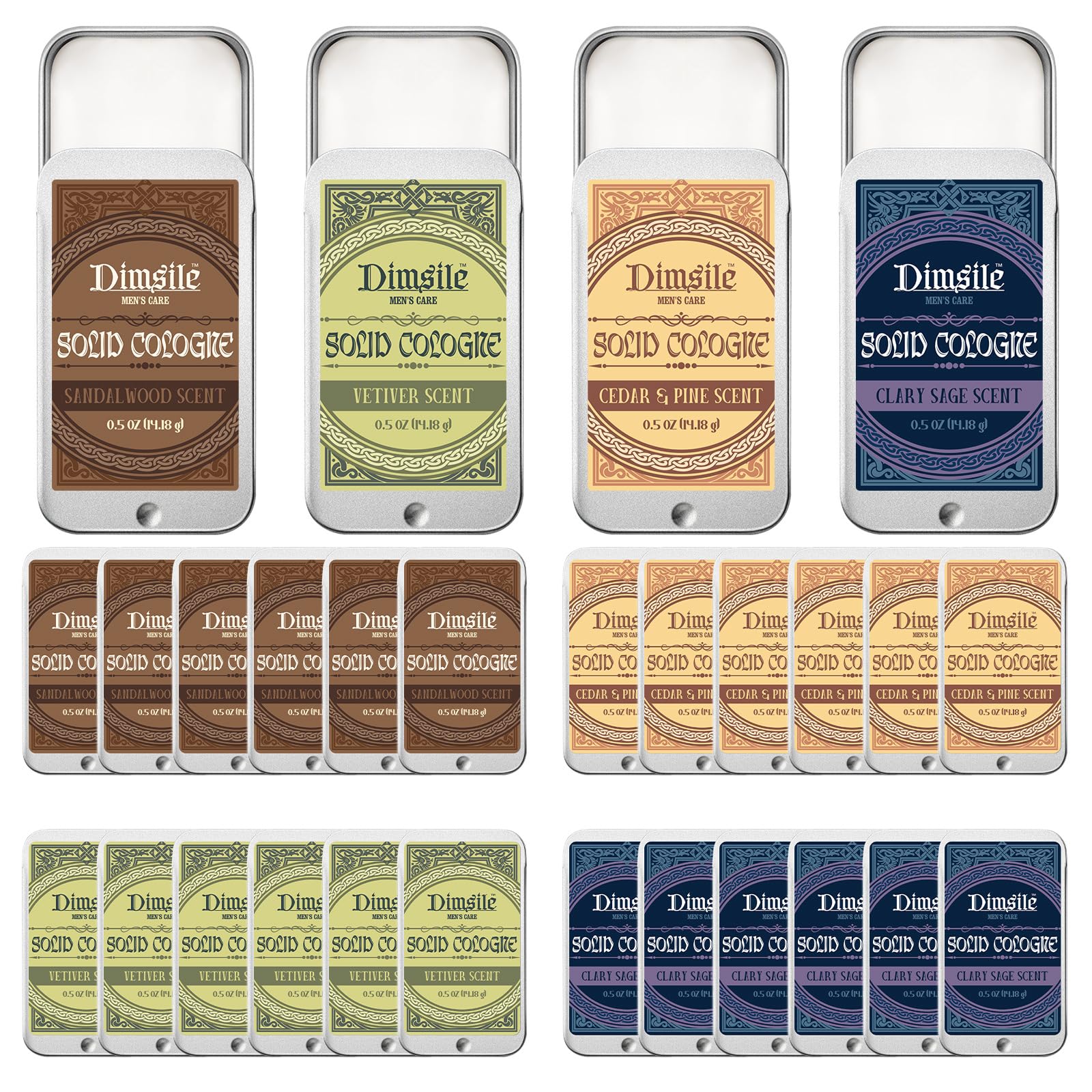 Dimsile cedar wood solid cologne close-up highlighting earthy aroma.
