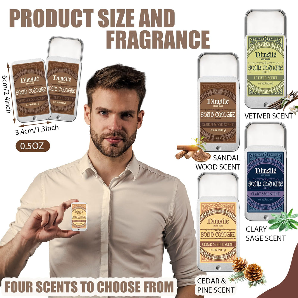 Dimsile clary sage solid cologne display for everyday wear.