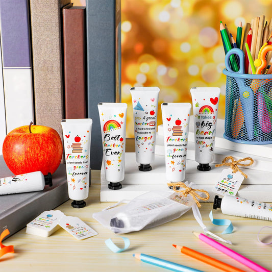 Dimsile appreciation cards shown with hand creams for personalized gifts