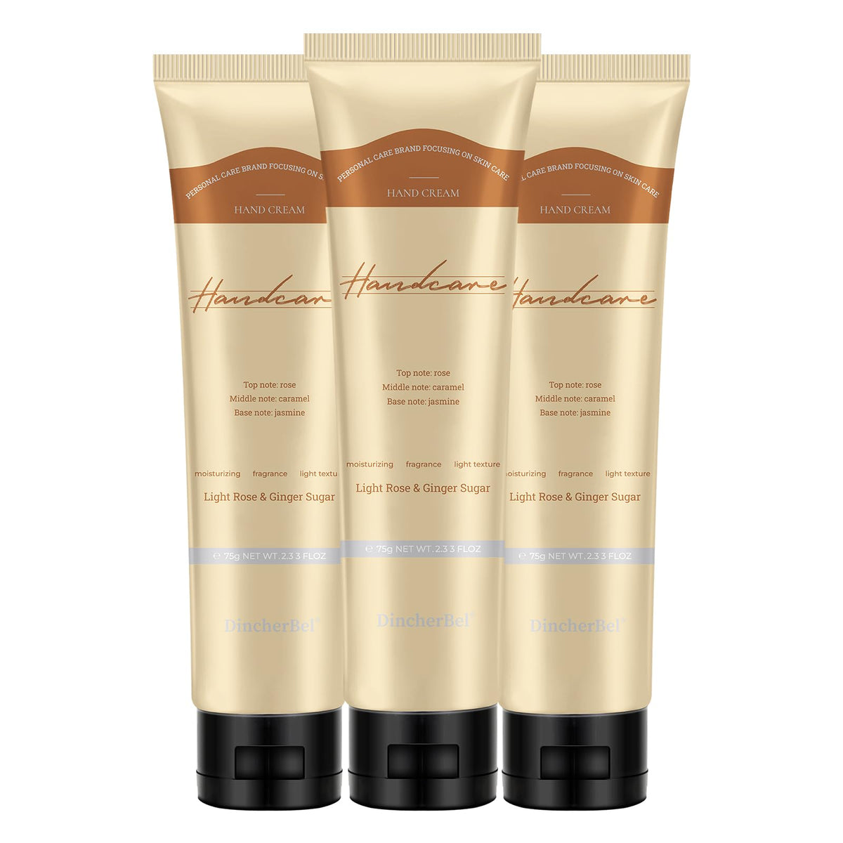 DincherBel 3-pack hand cream packaging, gift-ready set.