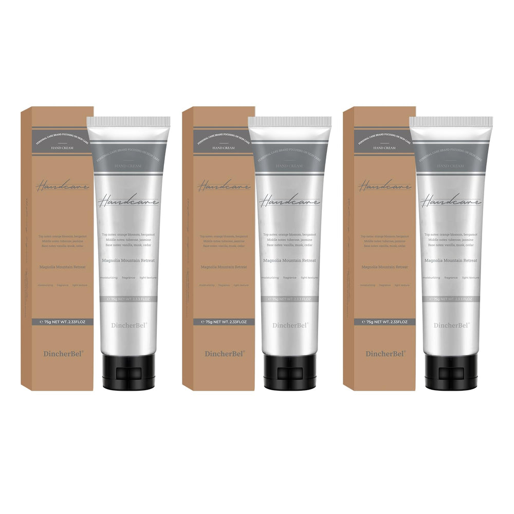 DincherBel 3-pack hand cream tubes for travel and on-the-go hydration.