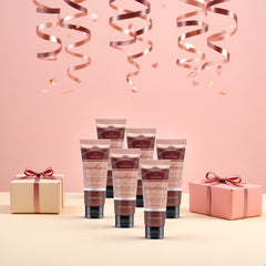 DincherBel six-pack travel size hand cream set emphasizes convenient, travel-ready care.