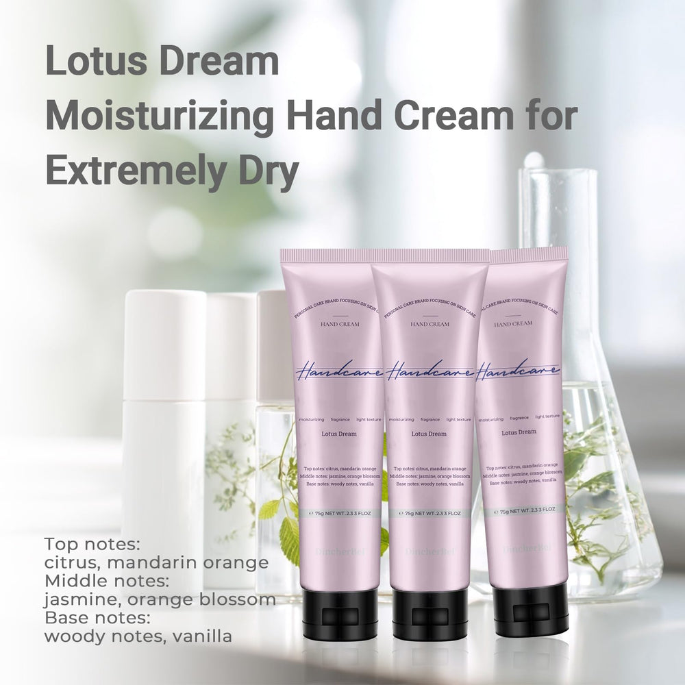 DincherBel Lotus Dream hand cream in a travel bag for on the go