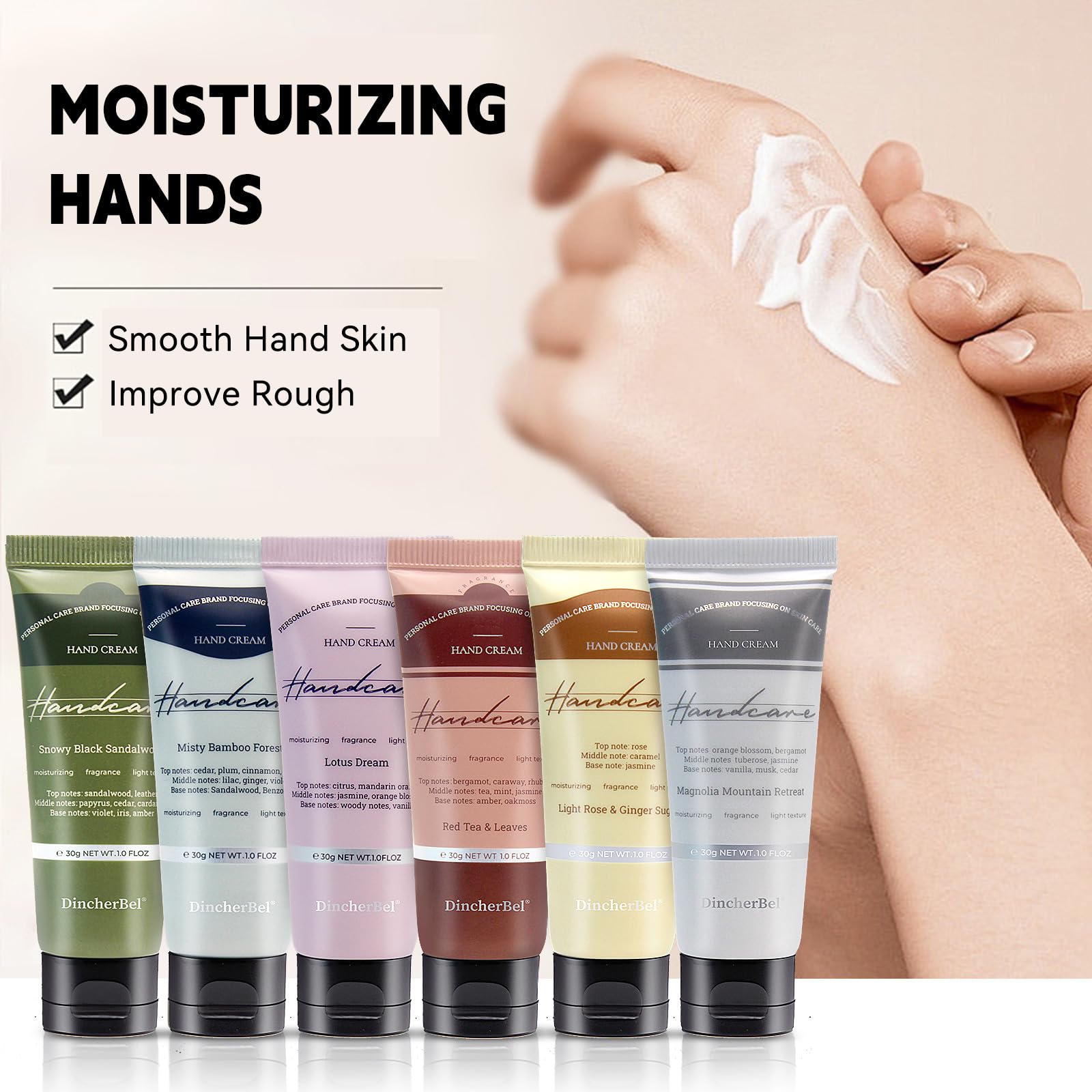 DincherBel plant based ingredients nourish dry hands with smooth moisture
