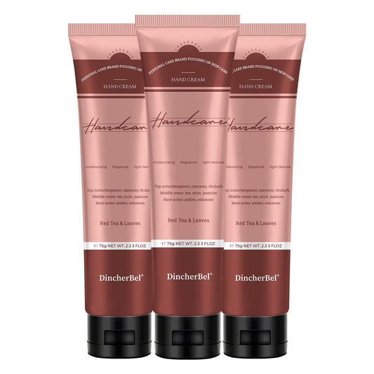 DincherBel red tea leaves hand cream tubes for on-the-go moisture