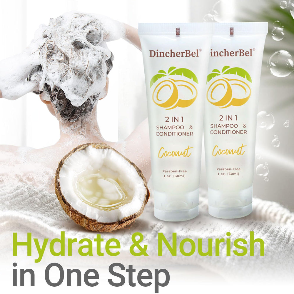DincherBel 1 oz travel tube fits compact hotel dispensers.
