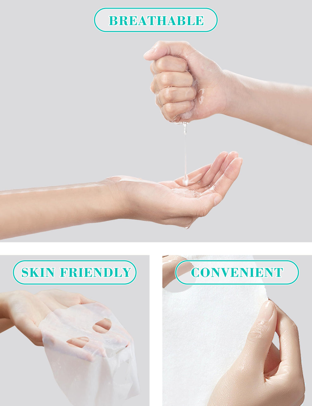 Dioche cotton mask sheet closeup emphasizes soft texture ideal for daily use.