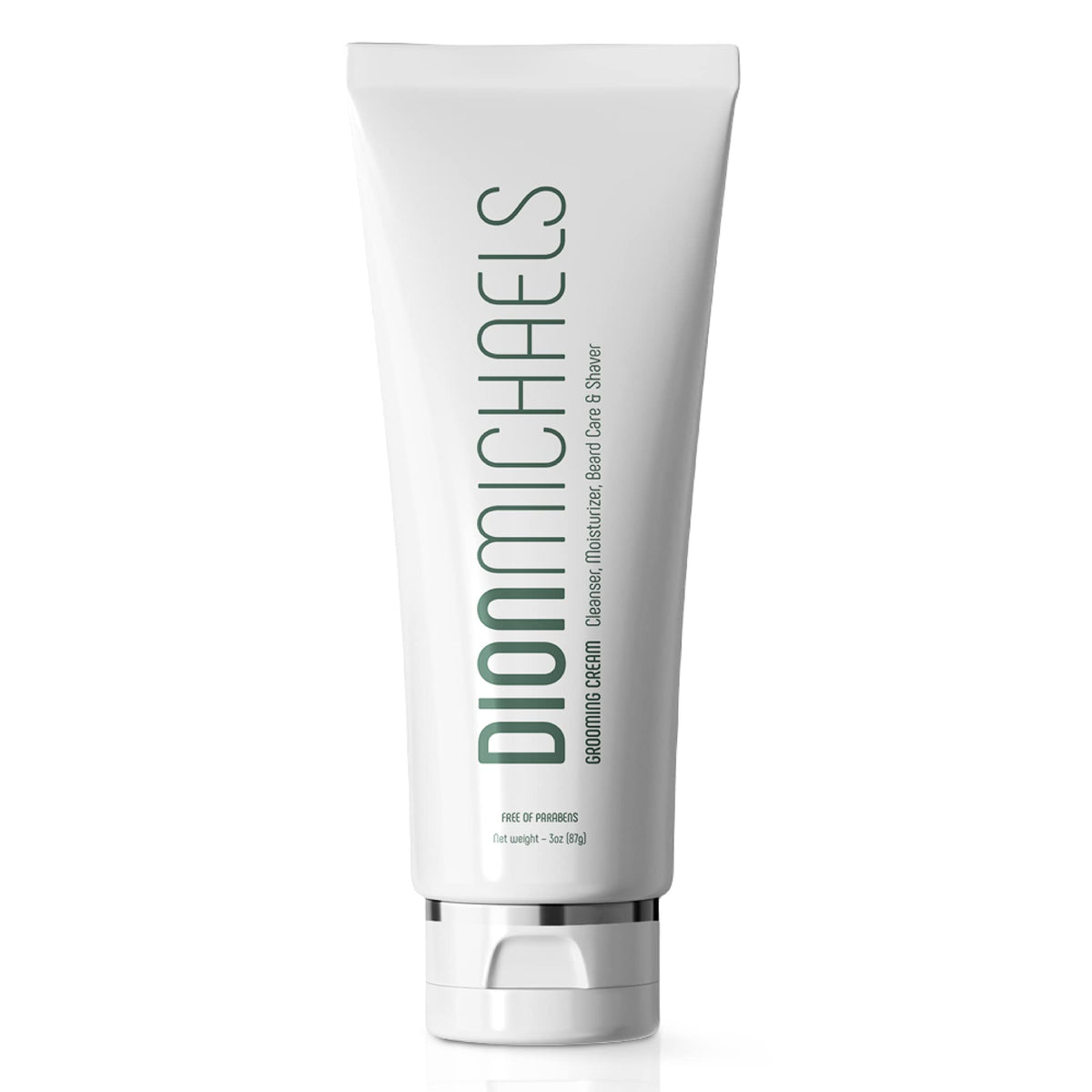 Dion Michaels 4-in-1 grooming cream bottle for streamlined facial care and beard conditioning