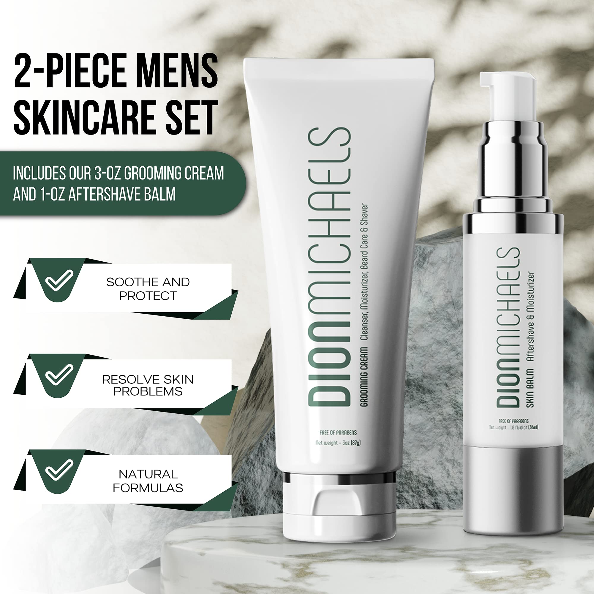 Dion Michaels all skin types formula label on packaging