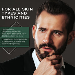Dion Michaels daily grooming routine shot with cream and balm