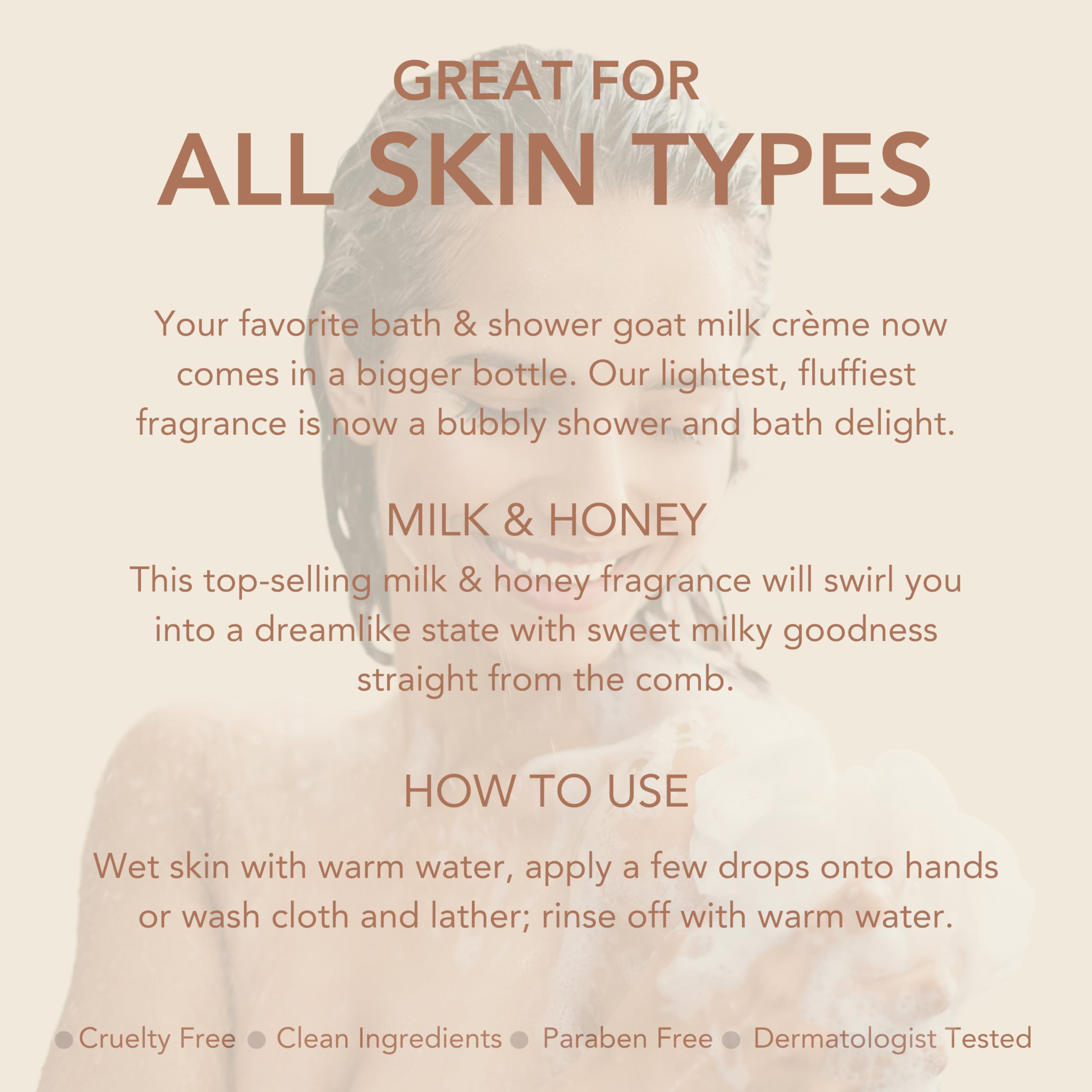 Dionis Goat Milk Bath Creme packaging image displays larger bottle for extended use.