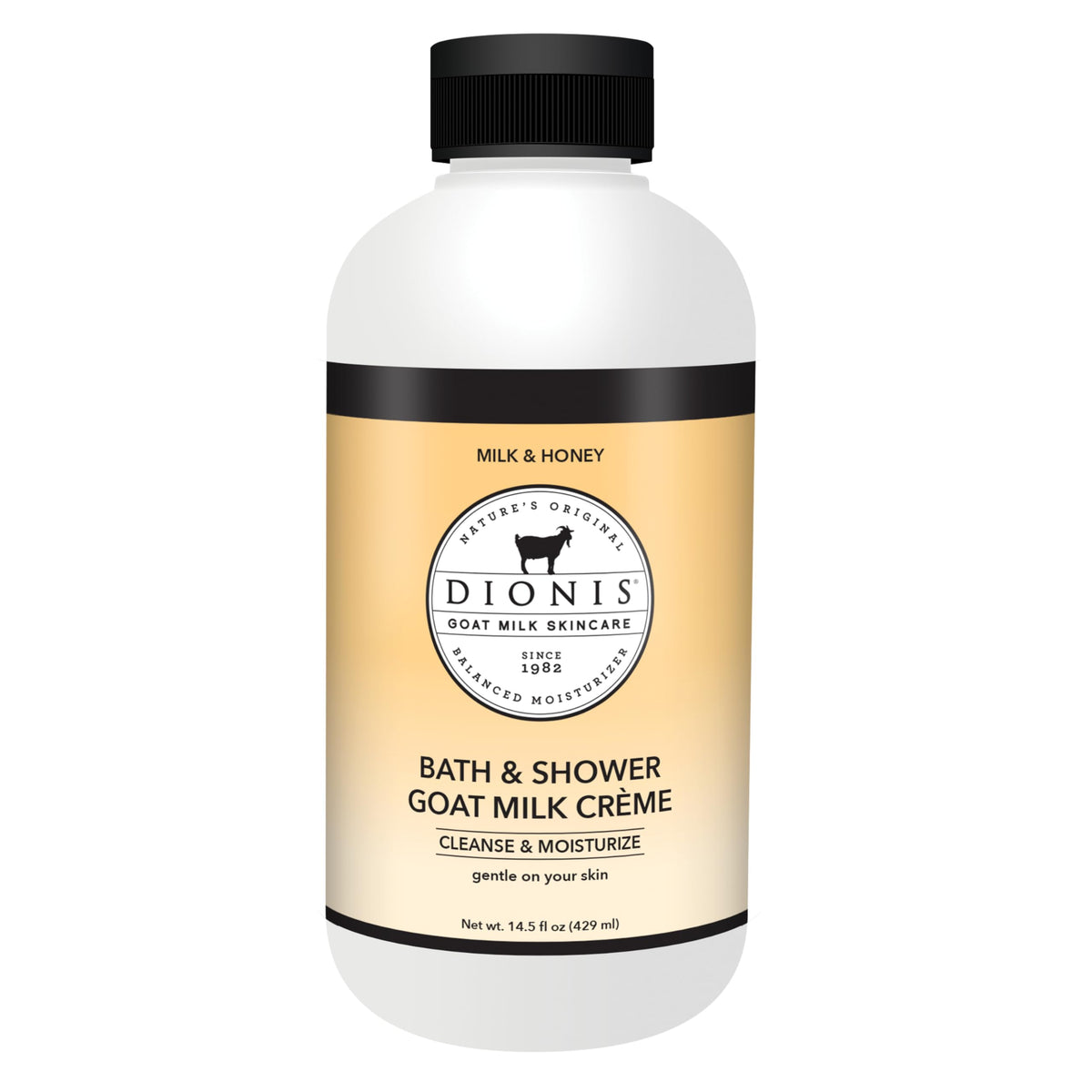Dionis Goat Milk Bath Soap Milk & Honey bottle for gentle cleansing and skin care.