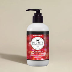 Dionis Berry Sparkle lotion on skin delivers smooth, hydrated feel.