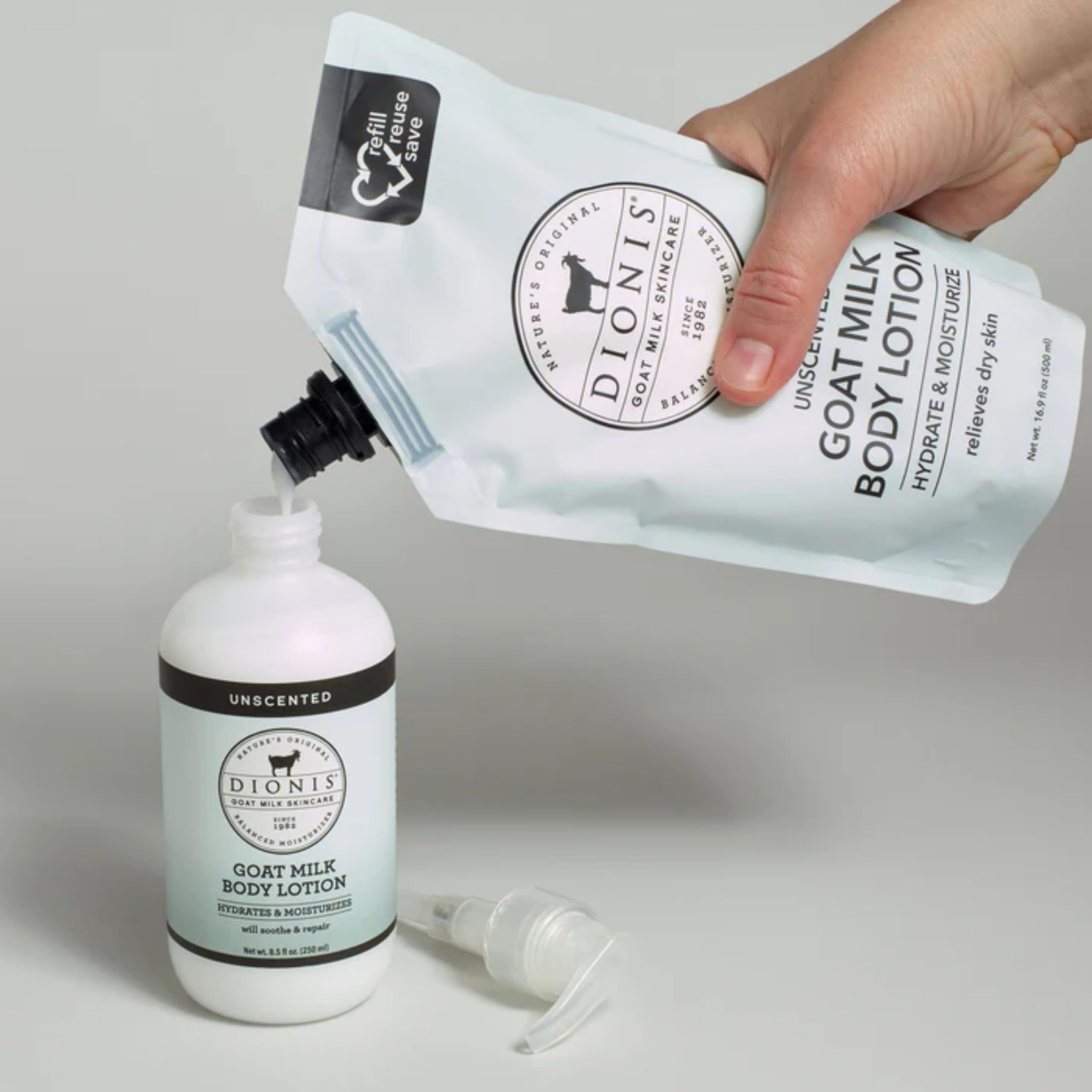 Dionis fragrance-free lotion with goat milk for sensitive skin comfort