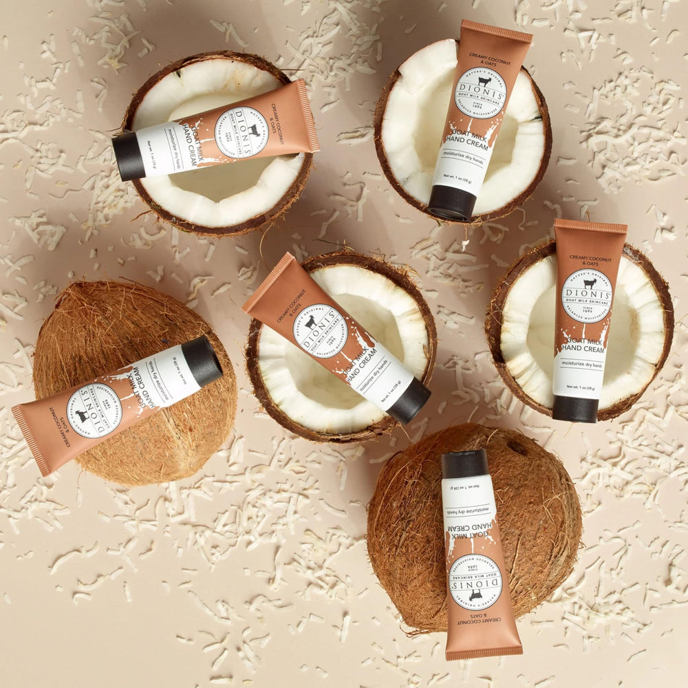 Close focus on creamy coconut oats scent for a comforting daily ritual