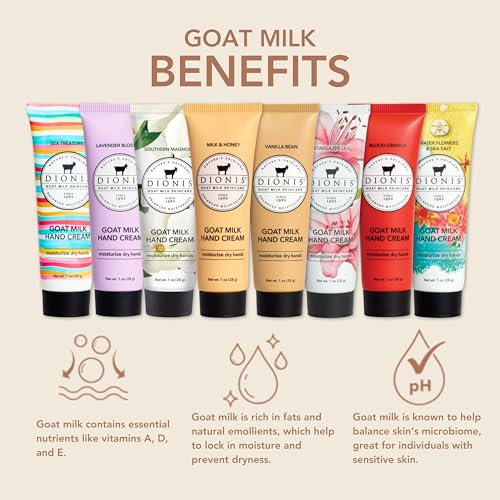 Dionis Goat Milk Hand Cream Expanded packaging—8-pack for convenient care.