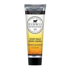 Dionis goat milk hand cream honeysuckle coconut 1oz bottle for smooth, nourished hands