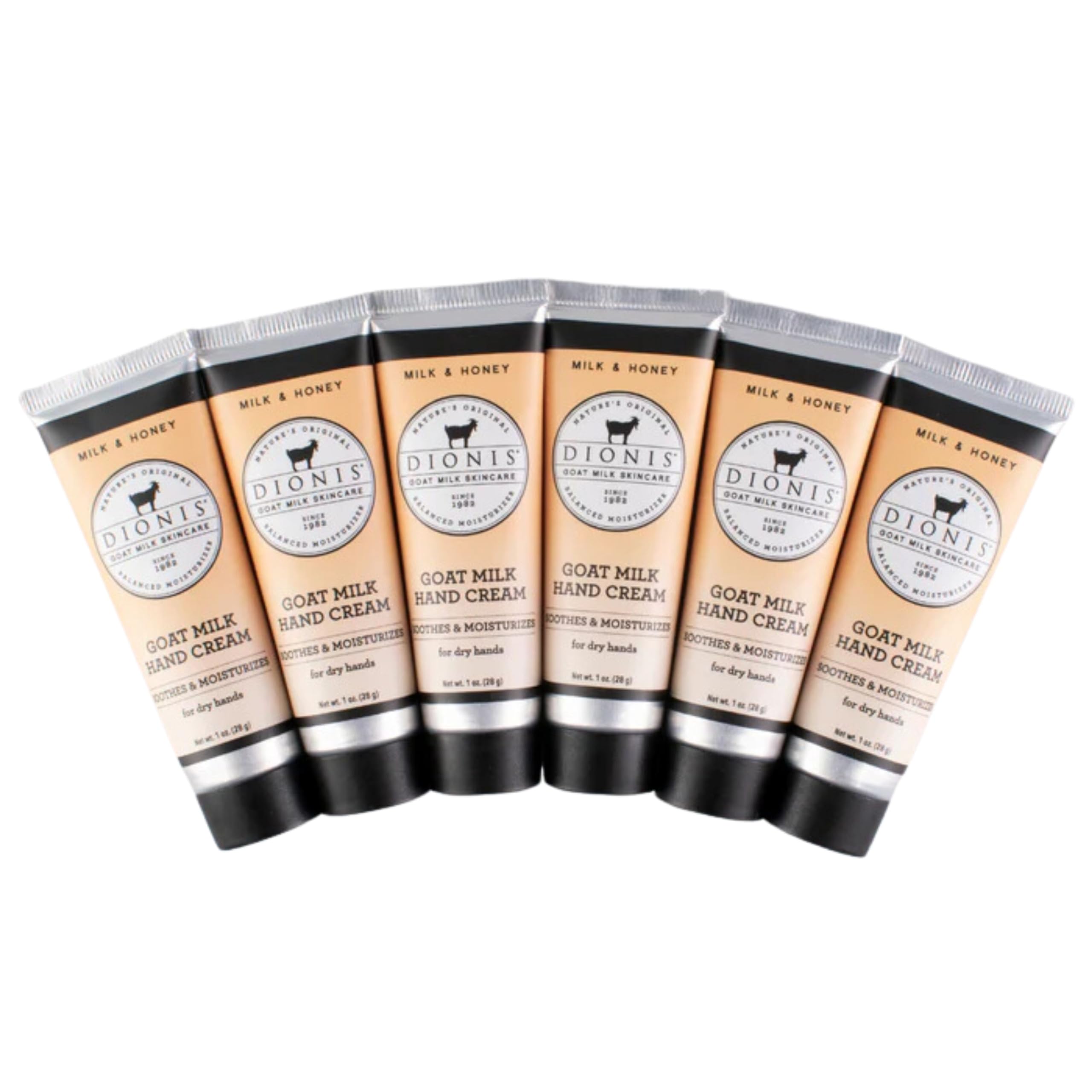 Dionis Goat Milk Hand Cream Milk and Honey 1oz Pack 6 in box for daily moisture