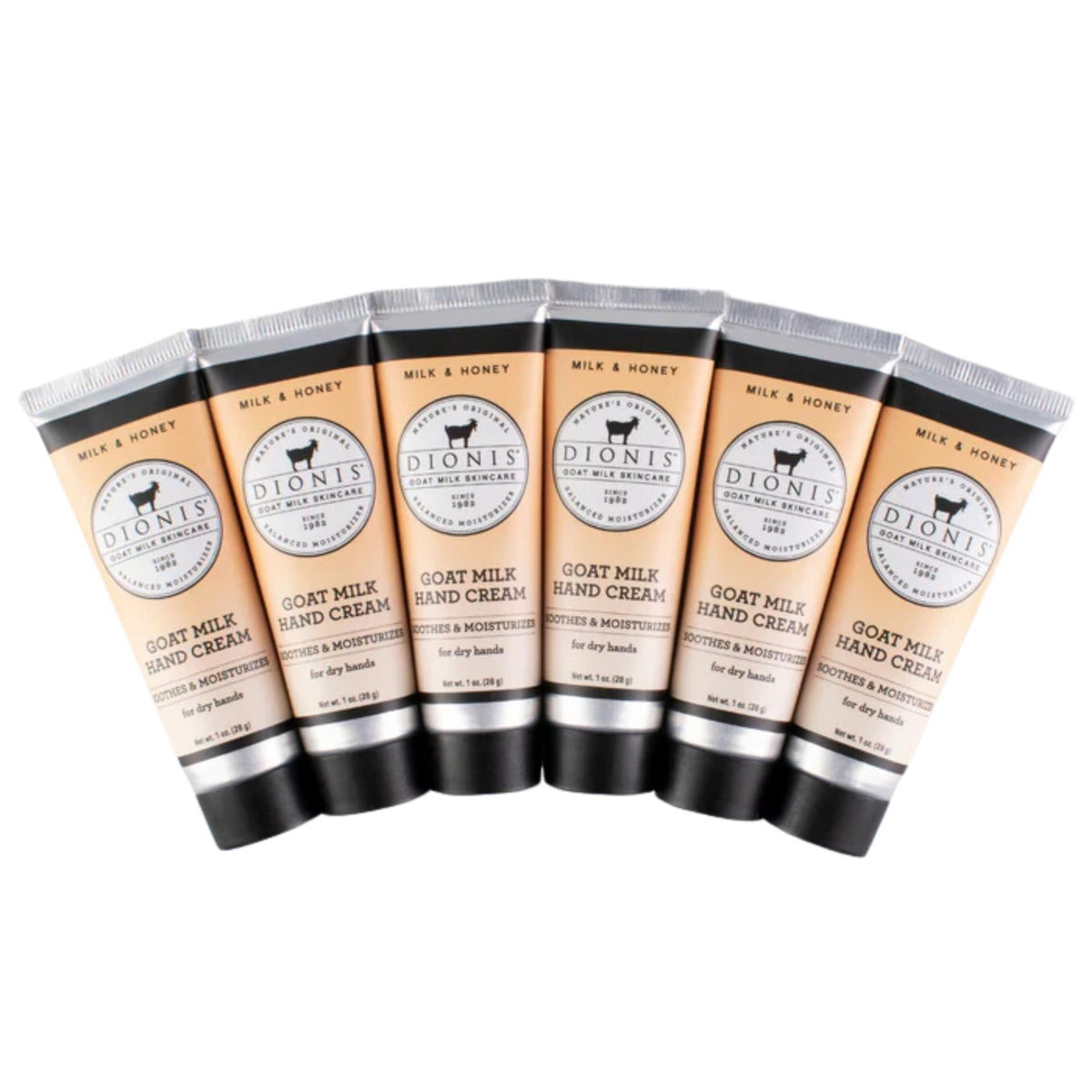 Dionis Goat Milk Hand Cream Milk and Honey 1oz Pack 6 in box for daily moisture
